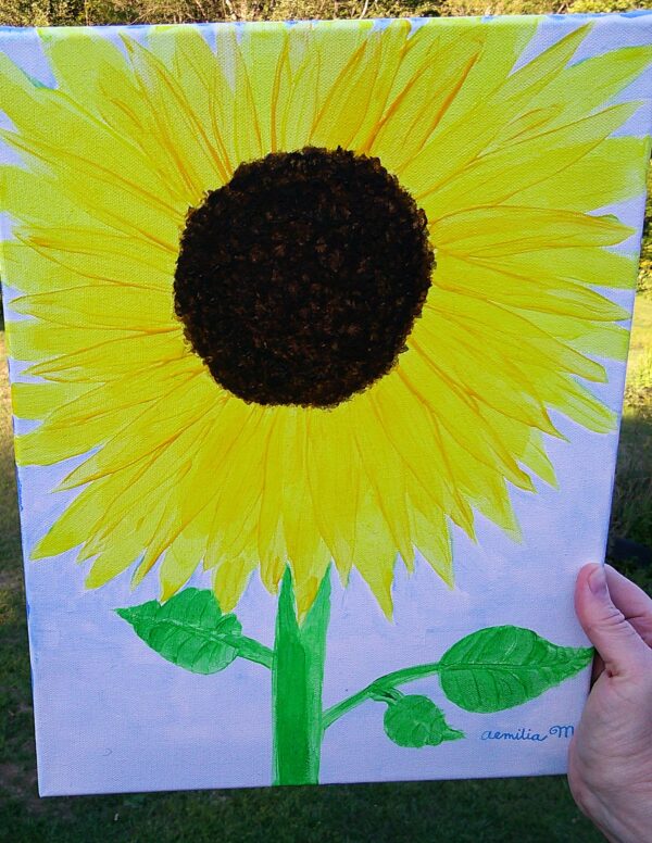 Cheerful Sunflower Painting Large