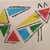 Geometric Cat No 1 Painting Large - Image 3
