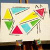 Geometric Cat No 1 Painting Large - Image 2