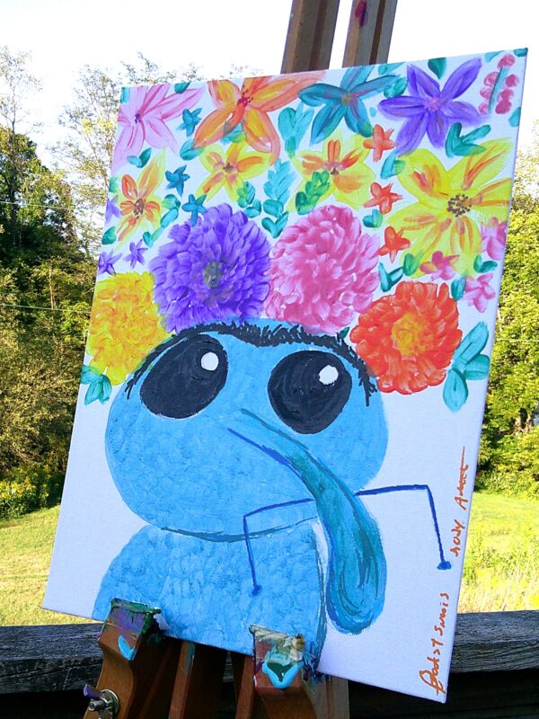 Weevil with a Fancy Flower Crown Painting - Image 2