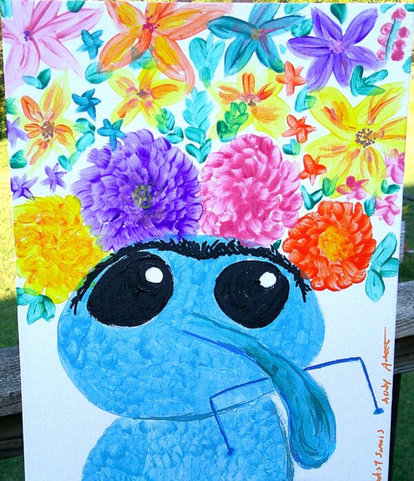 Weevil with a Fancy Flower Crown Painting