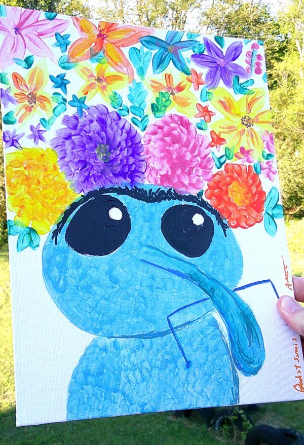 Weevil with a Fancy Flower Crown Painting - Image 3