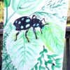 Sapphire Weevil on a Leaf Watercolor Painting - Image 2
