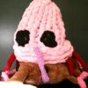 Pink Hand Knit Weevil Hat