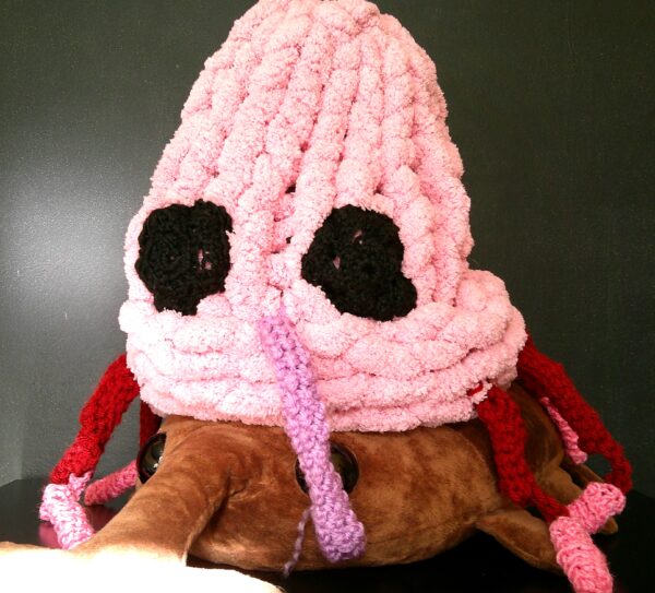 Pink Hand Knit Weevil Hat