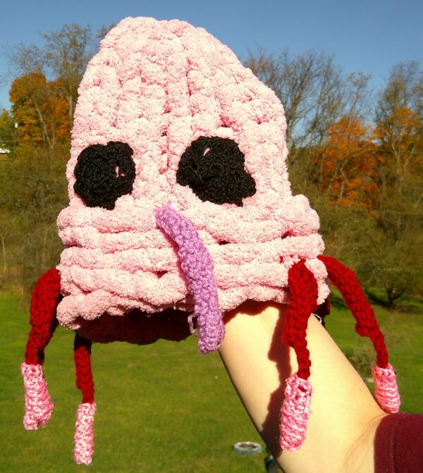 Pink Hand Knit Weevil Hat - Image 3