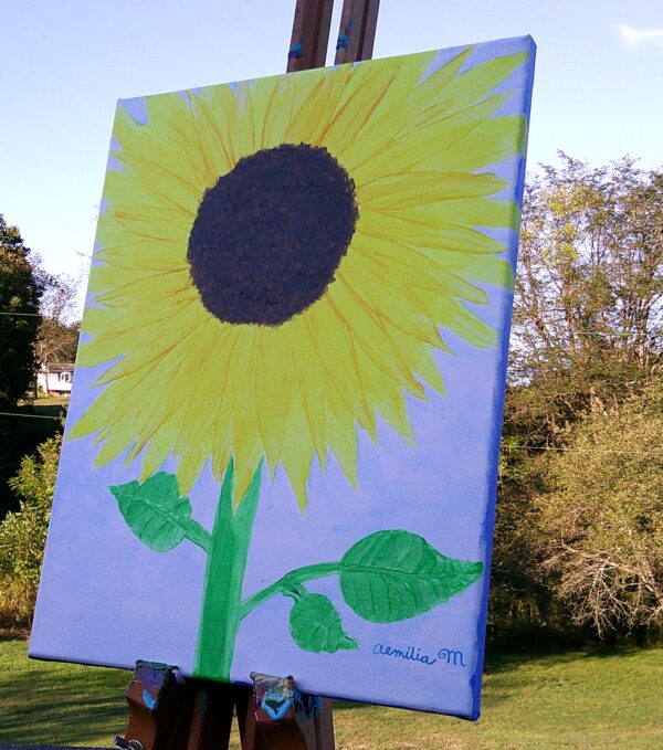 Cheerful Sunflower Painting Large - Image 2