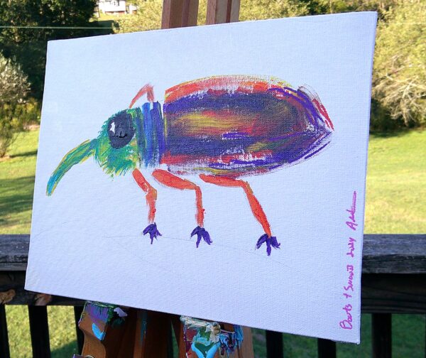 Rainbow Weevil Fan Painting - Image 2