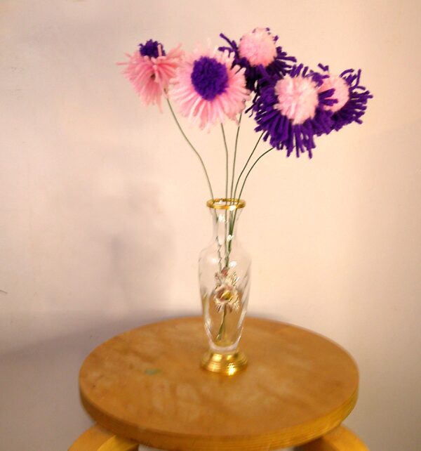 Charming Puffball Petal Flowers Pink and Purple - Image 3