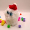 White Sitting Puffball Cat with Santa Hat - Image 2