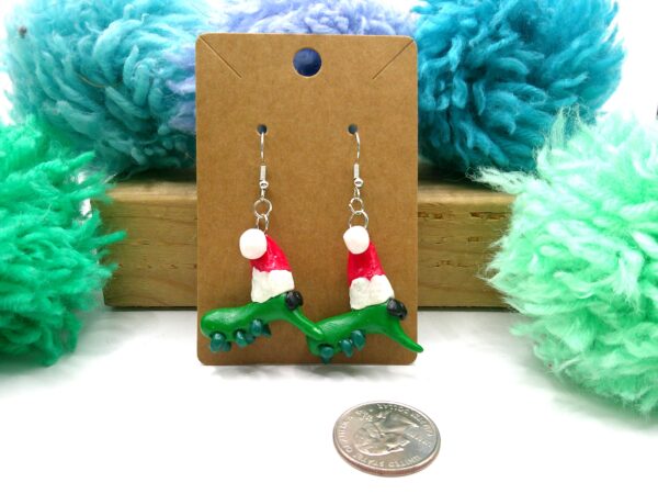 Festive Weevil in a Santa Hat Earrings - Image 2