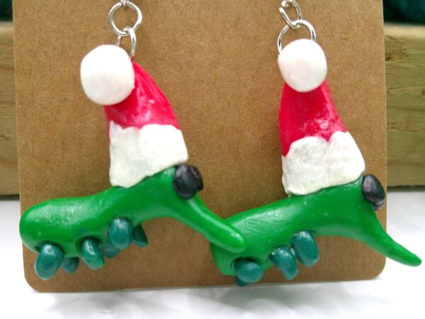 Festive Weevil in a Santa Hat Earrings