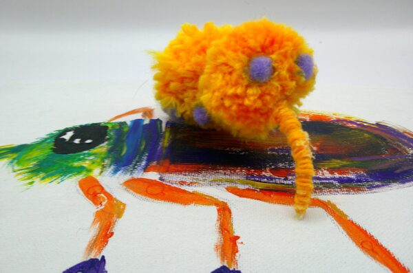 Orange Puffball Weevil Keychain